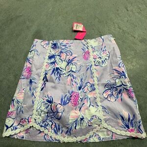 Lilly Pulitzer Floral Skirt in Blue and Pink